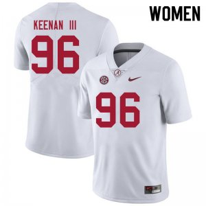 NCAA Women's Alabama Crimson Tide #96 Tim Keenan III Stitched College 2021 Nike Authentic White Football Jersey SD17N05YV